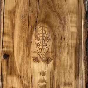 Wooden Engraved African Lady 10”x17”
